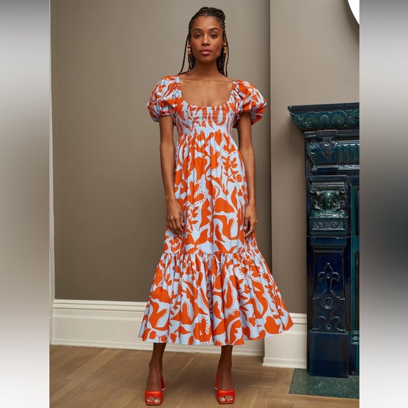 La Ligne Dresses & Skirts - La Ligne Amy Dress, Periwinkle/Tangerine - Sz M NEW, never worn, nwot✨